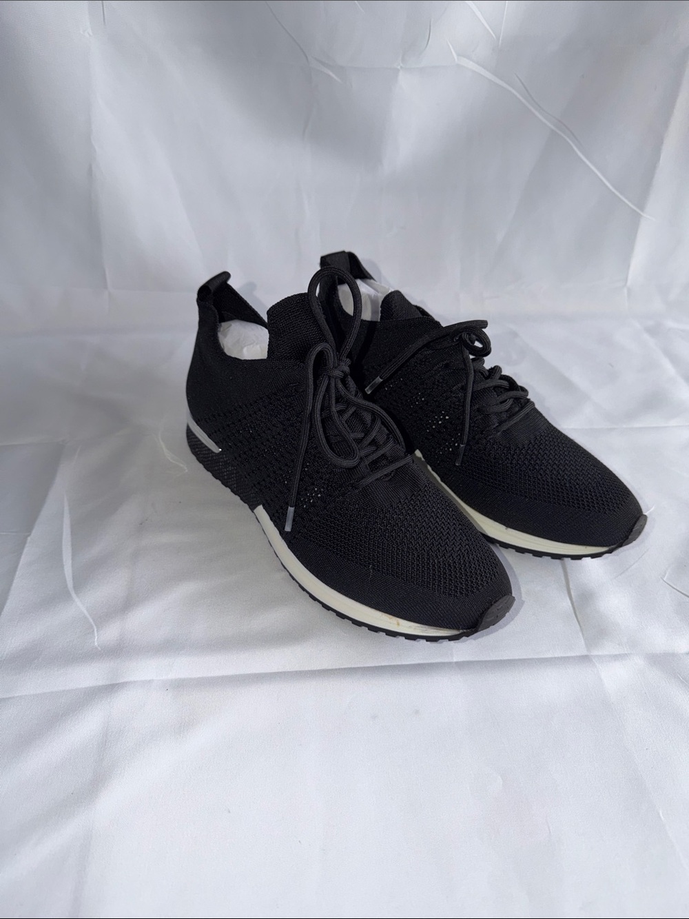 14th & Union Rorie Black Knit Breathable Lightweight Lace Up Fashion Sneakers 10